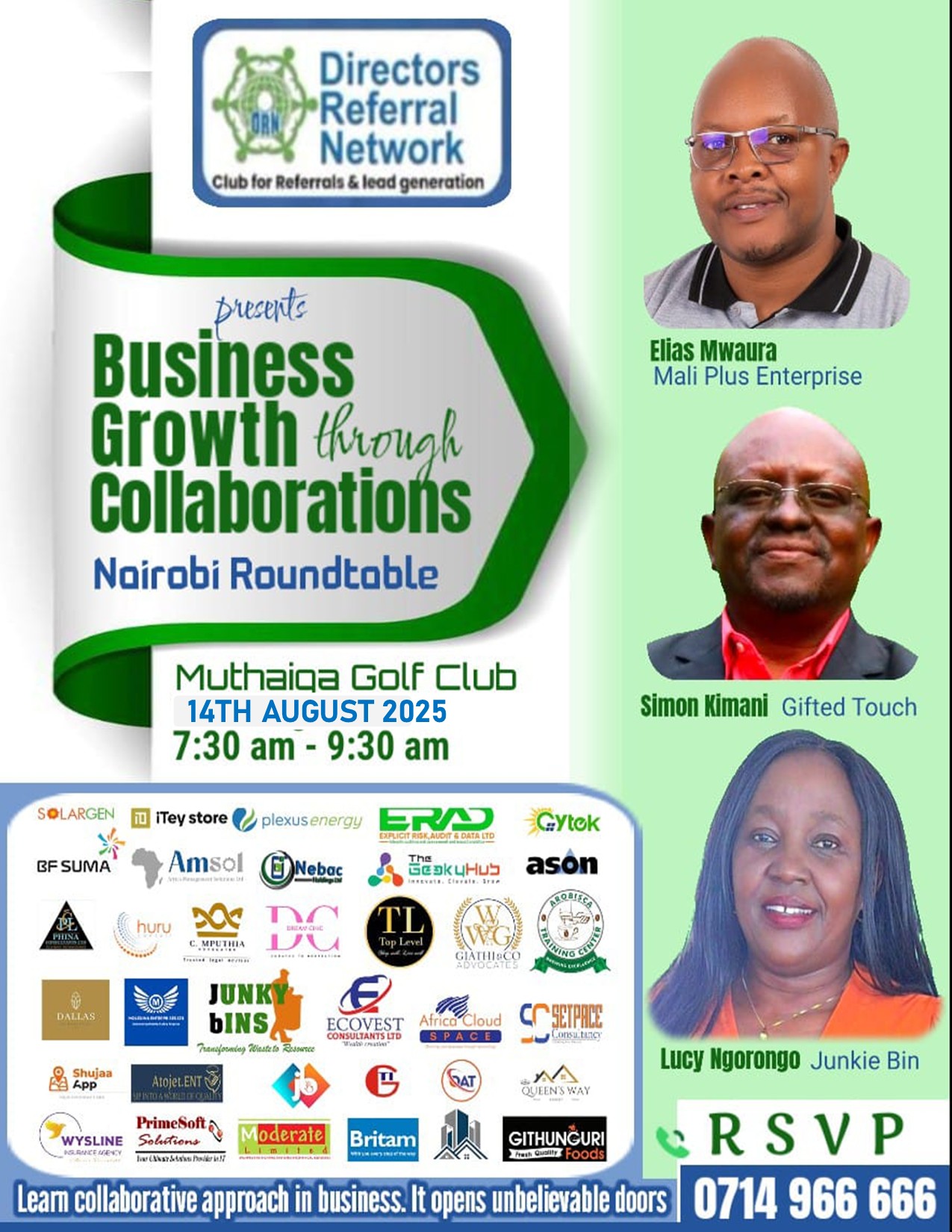 Business Growth through Collaboration – DRN Thika Road Roundtable at Muthaiga Golf Club, 14th August 2025