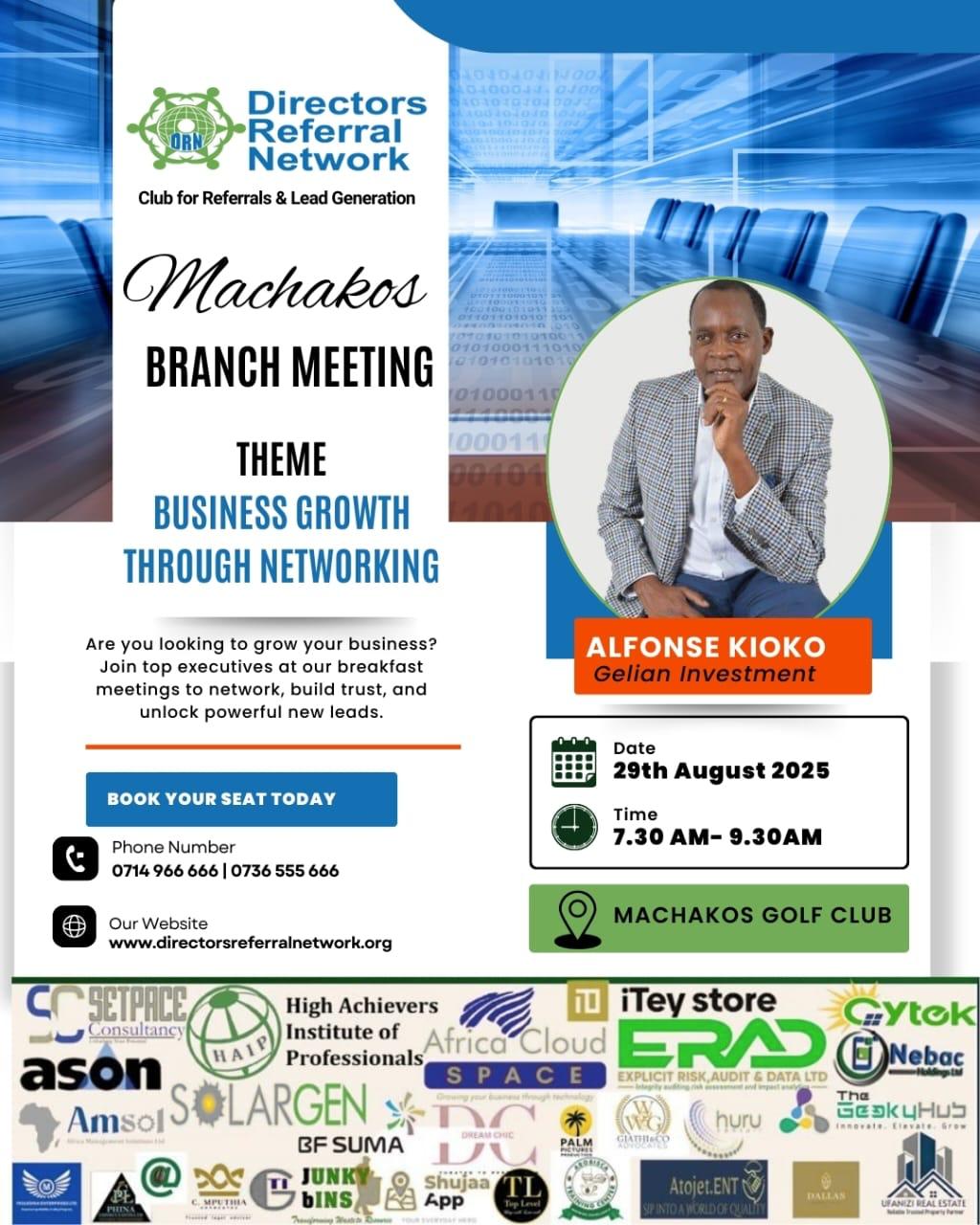 Business Growth Through Networking: Why You Can’t Miss the DRN Machakos Branch Meeting