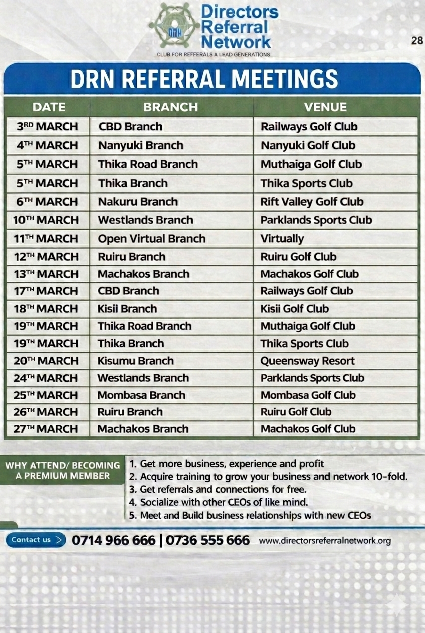 DRN March 2026 Meeting Schedule
